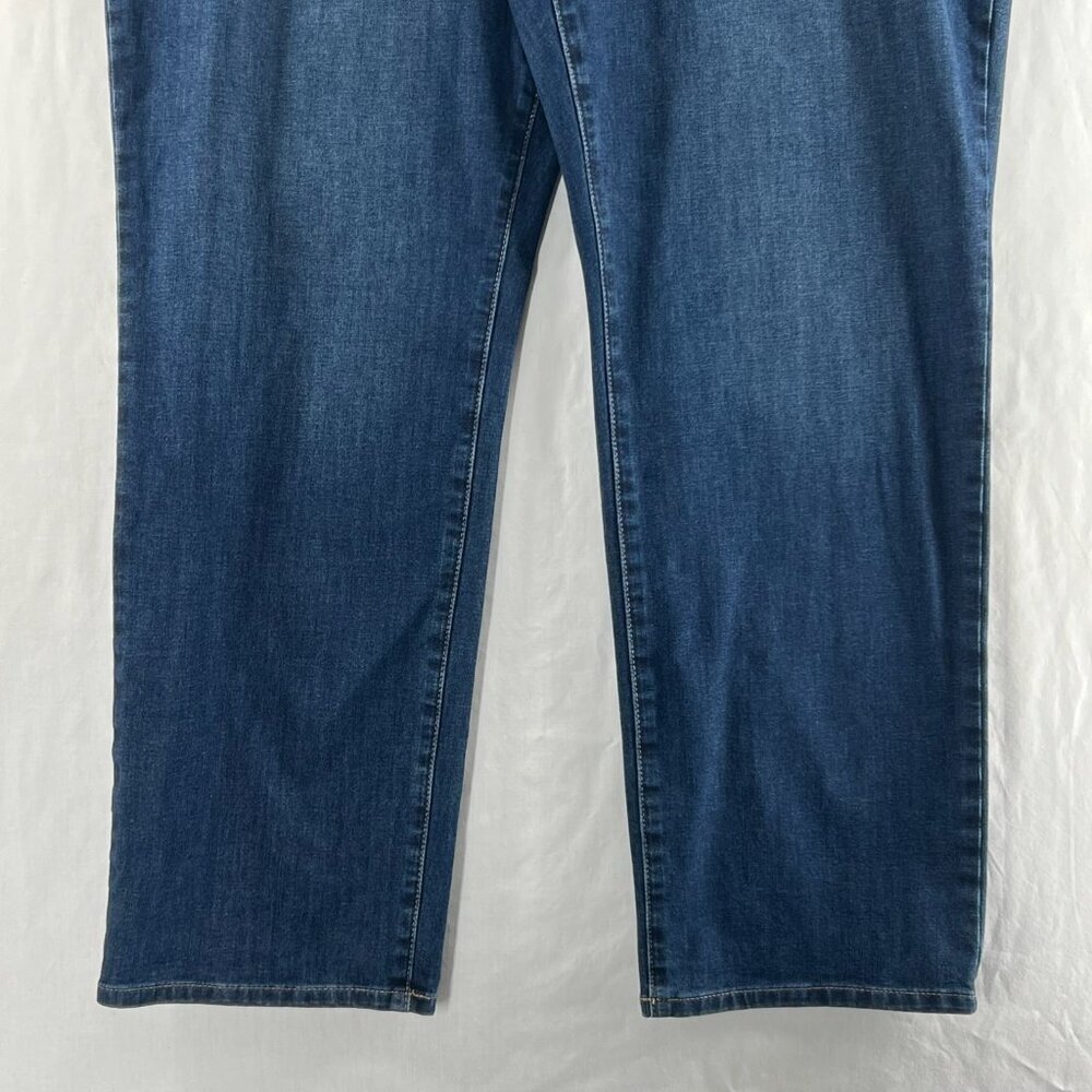Chicos Straight Leg Jeans Women 4R Stretch Denim Mid-Rise Zip Fly Dark Blue Wash - Picture 5 of 12